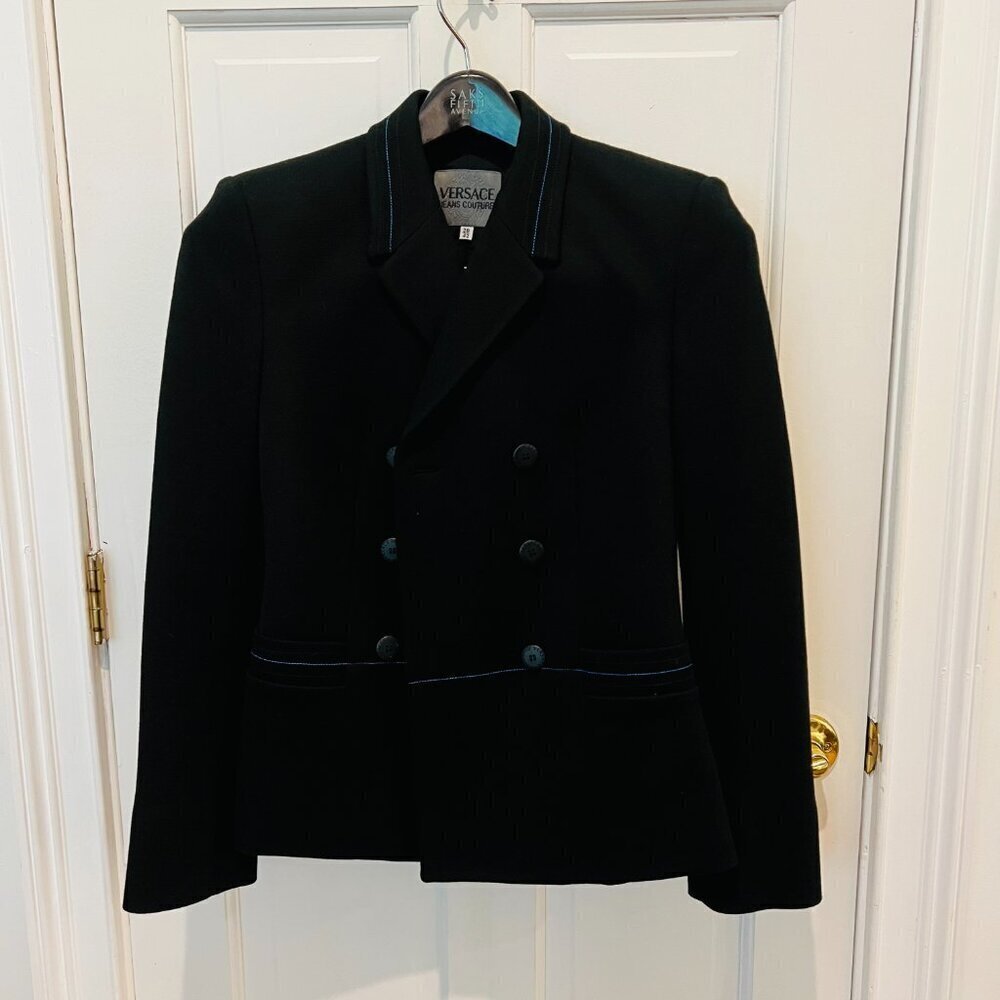Versace Jeans Couture Double Breast Blazer Jacket and Skirt Suit Set EU 42 US 8 - Picture 5 of 16